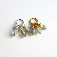 Frosted Crystal Czech Glass Triple Cluster Charm ~ Handmade by The Tiny Tree Frog Jewellery