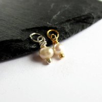 Tiny Cream Freshwater Pearl Charm ~ June Birthstone ~ Handmade by The Tiny Tree Frog Jewellery