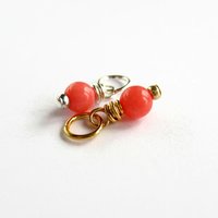 Pink Coral Gemstone Charm ~ Handmade by The Tiny Tree Frog Jewellery