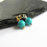 Turquoise Gemstone Charm ~ December Birthstone ~ Handmade by The Tiny Tree Frog Jewellery