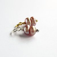 Double Pale Pink Freshwater Pearl Charm ~ June Birthstone ~ Handmade by The Tiny Tree Frog Jewellery