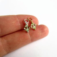 Pale Chrysolite Green Crystal Charm ~ Handmade by The Tiny Tree Frog Jewellery