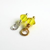 Citrine Yellow Crystal Charm ~ Handmade by The Tiny Tree Frog Jewellery