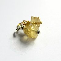 Citrine Gemstone Triple Stack Charm ~ November Birthstone ~ Handmade by The Tiny Tree Frog Jewellery