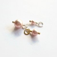 Pale Pink Crystal Pearl Charm ~ June Birthstone ~ Handmade by The Tiny Tree Frog Jewellery