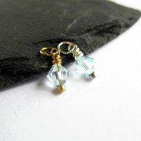 Pale Blue Crystal Charm  ~ Handmade by The Tiny Tree Frog Jewellery