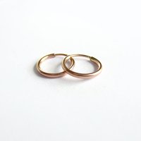 Single or Pair of 11mm 14K Rose Gold Filled Huggie Hoop Earrings ~ The Tiny Tree Frog Jewellery