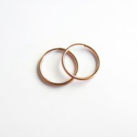 Single or Pair of 16mm 14K Rose Gold Filled Hoop Earrings ~ The Tiny Tree Frog Jewellery