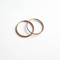 Single or Pair of Rose Gold Filled Hoop Earrings ~ 16mm