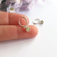 Sterling Silver Peridot Gemstone Hoop Earrings ~ August Birthstone ~ Handmade by The Tiny Tree Frog Jewellery
