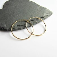 Single or Pair of Large 30mm 14K Gold Filled Hoop Earrings ~ The Tiny Tree Frog Jewellery