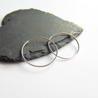 Single or Pair of Large 30mm 925 Sterling Silver Hinged Hoop Earrings ~ The Tiny Tree Frog Jewellery