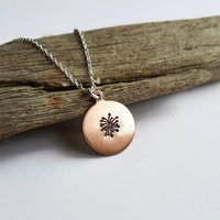 Hand Stamped Copper Dandelion Necklace ~ Handmade by The Tiny Tree Frog Jewellery