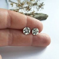 Oxidised Fine Silver and Sterling Silver Starfish Stud Earrings ~ The Tiny Tree Frog Jewellery