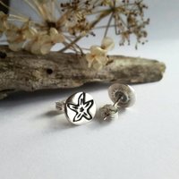 Oxidised Fine Silver and Sterling Silver Starfish Stud Earrings ~ The Tiny Tree Frog Jewellery