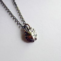 Oxidised Fine Silver Limpet Shell Pendant Necklace ~ Handmade by The Tiny Tree Frog Jewellery