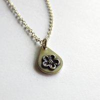 Silver Forget Me Not Teardrop Necklace ~ Handmade by The Tiny Tree Frog Jewellery