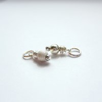 Sterling Silver Wire Wrapped Bead Charm ~ Shiny or Frosted Stardust Finish ~ Handmade by The Tiny Tree Frog Jewellery