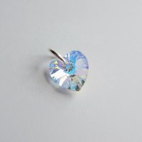 Small Clear AB Crystal Heart Charm ~ Handmade by The Tiny Tree Frog Jewellery