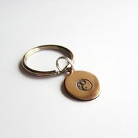 Hand Stamped Copper Yin Yang Key Ring ~ Handmade by The Tiny Tree Frog Jewellery