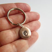 Hand Stamped Copper Yin Yang Key Ring ~ Handmade by The Tiny Tree Frog Jewellery