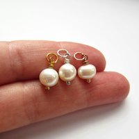 Cream Freshwater Pearl Gemstone Charm ~ June Birthstone ~ Handmade by The Tiny Tree Frog Jewellery