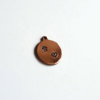 Hand Stamped Copper Paw Print and Heart Charm ~ Handmade by The Tiny Tree Frog Jewellery