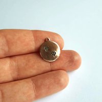Hand Stamped Copper Paw Print and Heart Charm ~ Handmade by The Tiny Tree Frog Jewellery