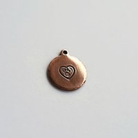 Hand Stamped Copper Paw Print in a Heart Charm ~ Handmade by The Tiny Tree Frog Jewellery