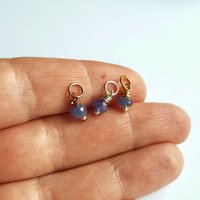 Tiny Tanzanite Gemstone Charm ~ December Birthstone ~ Handmade by The Tiny Tree Frog Jewellery