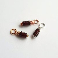 Tiny Genuine Garnet Gemstone Stack Charm ~ January Birthstone ~ Handmade by The Tiny Tree Frog Jewellery