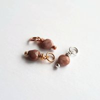 Rhodonite Gemstone Heart Charm ~ Handmade by The Tiny Tree Frog Jewellery
