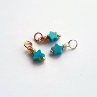 Tiny Turquoise Gemstone Star Charm ~ December Birthstone