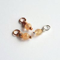Tiny Mottled Citrine Gemstone Charm ~ November Birthstone ~ Handmade by The Tiny Tree Frog Jewellery