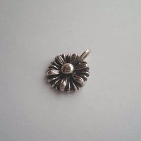 Oxidised Fine Silver Daisy Flower Charm ~ April Birth Flower ~ Handmade by The Tiny Tree Frog Jewellery