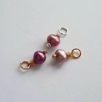 Purple Freshwater Pearl Charm ~ June Birthstone ~ Handmade by The Tiny Tree Frog Jewellery