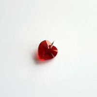 Siam Red Crystal Heart Charm ~ Handmade by The Tiny Tree Frog Jewellery