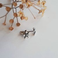 Dainy Silver Floral Stud Earrings ~ Handmade by The Tiny Tree Frog Jewellery