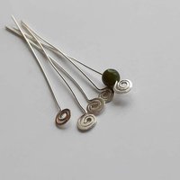 Recycled Sterling Silver Spiral End Headpins for Jewellery Making ~ Handmade by The Tiny Tree Frog Jewellery