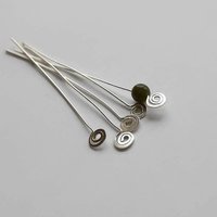 Recycled Sterling Silver Decorative Head Pins ~ Handmade by The Tiny Tree Frog Jewellery