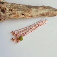 Shiny Copper Ball End Head Pins ~ Artisan Made by The Tiny Tree Frog Jewellery