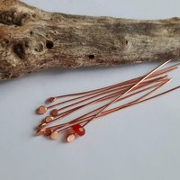Flattened Round End Copper Head Pins ~ Hand Forged by The Tiny Tree Frog Jewellery