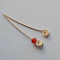Pair of 14K Gold Filled Spiral End Head Pins for Jewellery Making, hand made by The Tiny Tree Frog Jewellery 