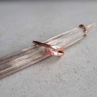 Dainty adjustable copper stacking ring, handcrafted by The Tiny Tree Frog Jewellery
