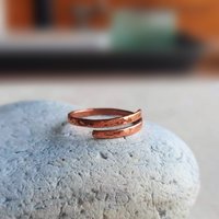 Hammered pure copper finger, midi or thumb ring, handcrafted by The Tiny Tree Frog Jewellery