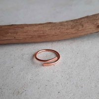 Slim copper wrap around stacking ring, artisan made by The Tiny Tree Frog Jewellery