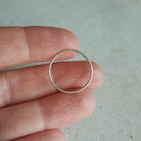 Extra thin textured sterling silver stackable ring, hand made by The Tiny Tree Frog Jewellery