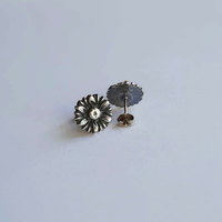 Womens Silver Flower Stud Earrings ~ Handmade by The Tiny Tree Frog Jewellery