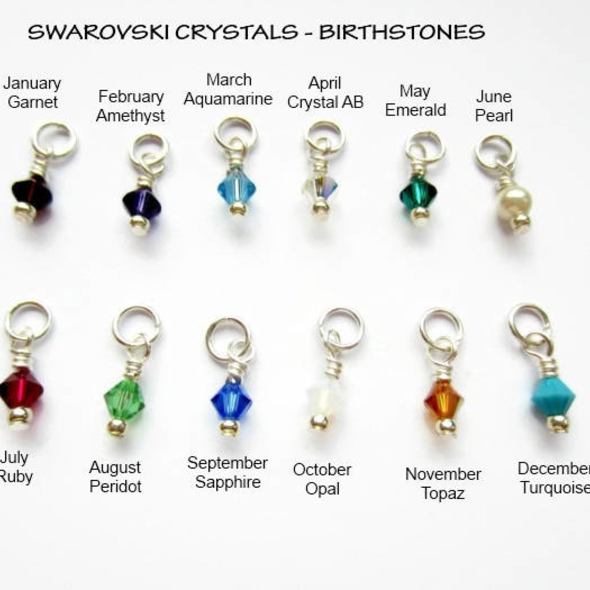 Small Crystal Birthstone Charm ~ Handmade by The Tiny Tree Frog Jewellery