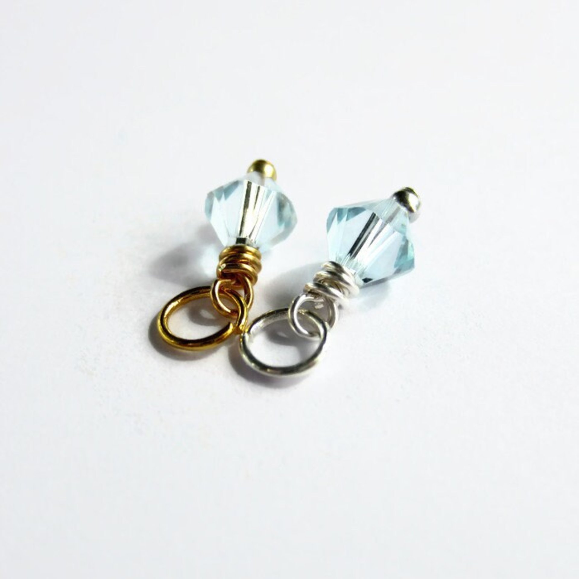 Pale Blue Crystal Charm  ~ Handmade by The Tiny Tree Frog Jewellery